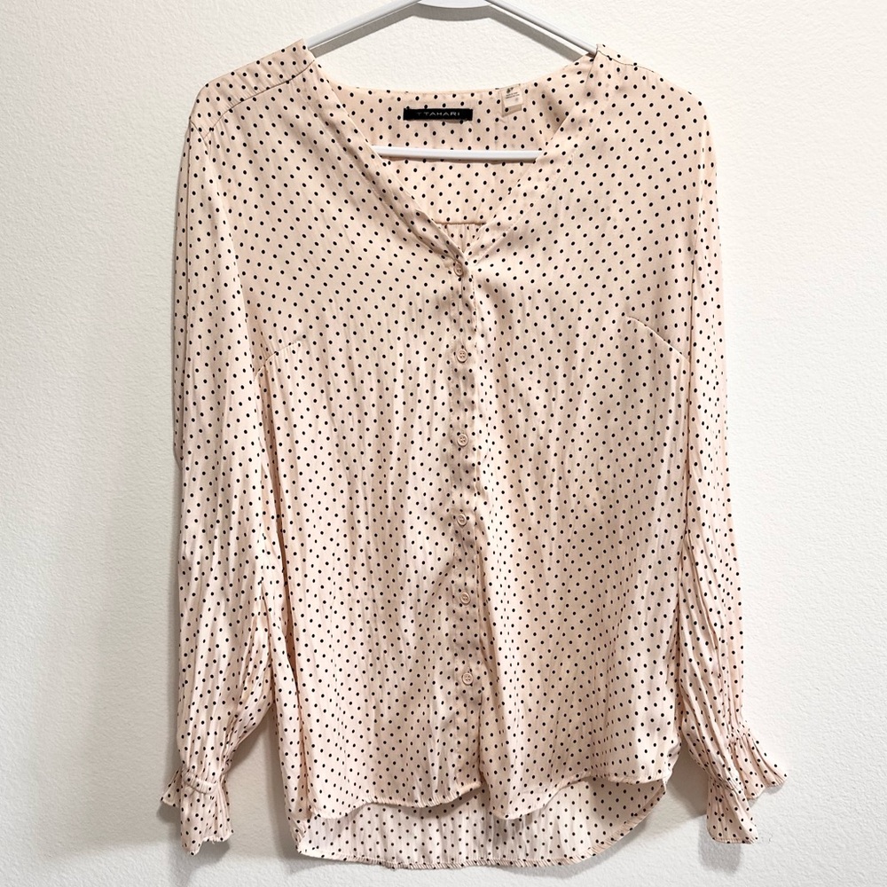 Polished Polka Dot Blouse - Tahari size small